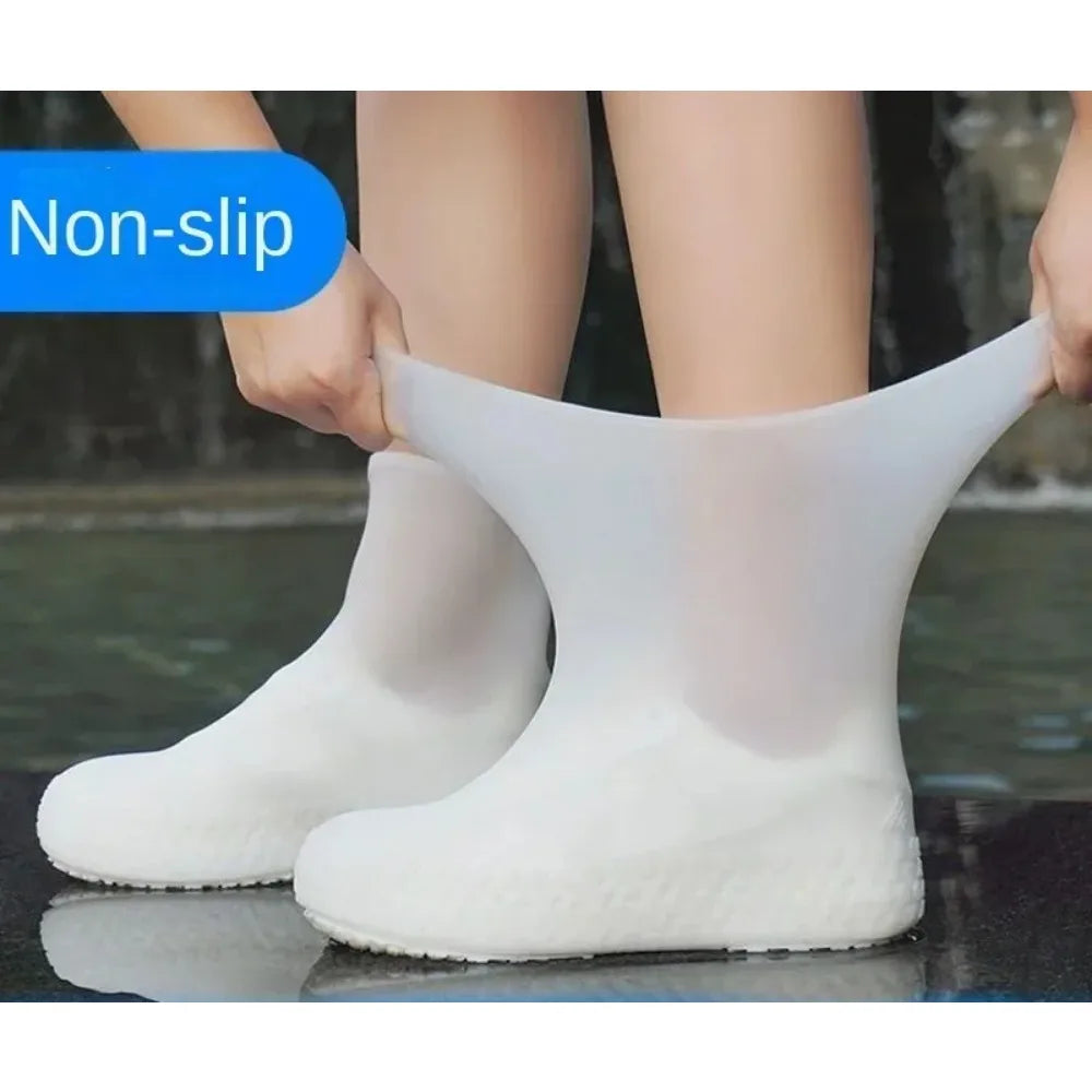 1 Pair Latex Waterproof Shoe Covers Lip-Resistant Rubber Rain Boot Rain Gear Overshoes Accessories for Outdoor Rainy Day - i…