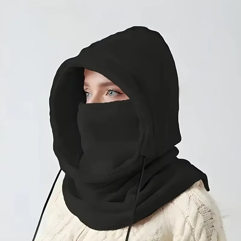 Unisex Winter Balaclava Knit Hood - Windproof Mask with Drawstring, Motorcycle Riding Headgea Warm Knitted Cap Cold Weather…