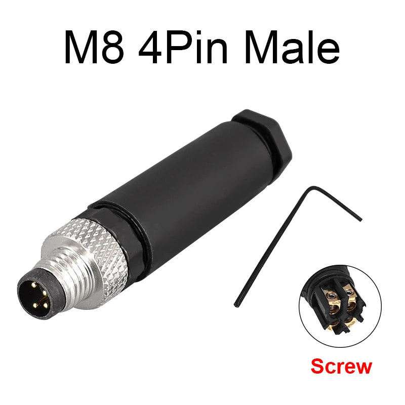 M8 Sensor Connector Waterproof Male&Female Plug Straight Angle Screw Threaded Coupling 3Pin 4Pin - image 11