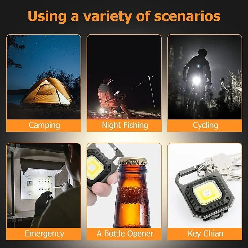 Mini LED Flashlight Magnetic COB Outdoor Camping Pocket Work Light 800 Lumens USB Rechargeable 7 Modes Spotlights - image 5