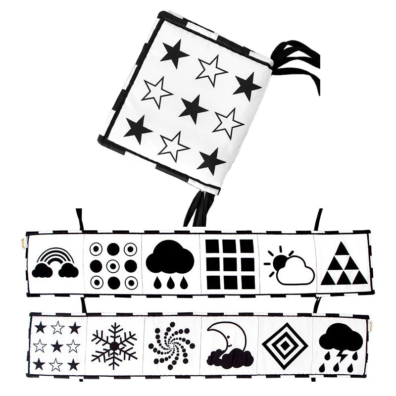 Soft Baby Books 3D Touch Feel High Contrast Cloth Book Sensory Early Learning Stroller Toys for Infant Toddler Gifts 0-12 Mo…