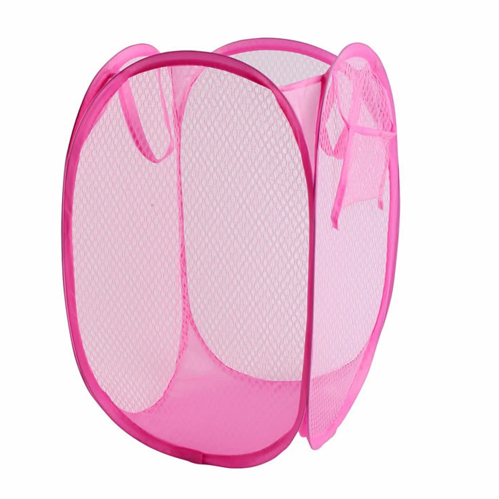 Folding Dirty Laundry Sorting Basket Washing Frame Bathroom Cloth Mesh Storage Bag Frame Bucket Laundry Organizers Storage P…