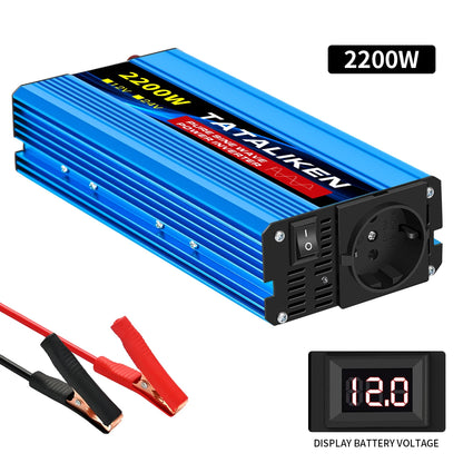 Inverter Pure Sine Wave 2500W/3500W/4500W/5000WDC 12V/24V to AC 220V 230V Voltage Transfer Converter Charging Adapter EU Soc…
