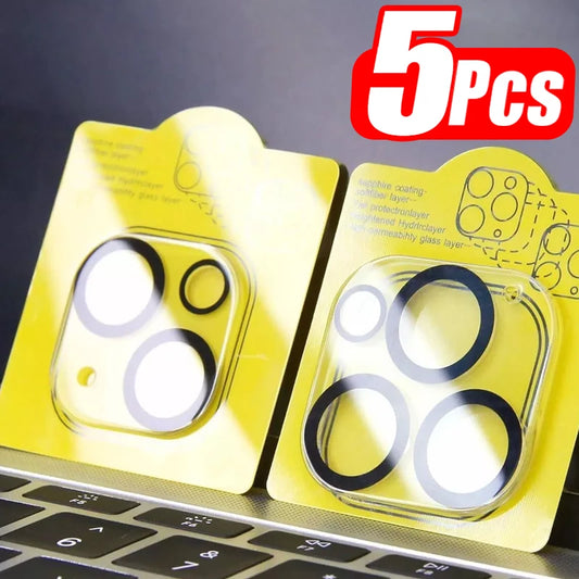 1-5Pcs Tempered Glass for iPhone 17 16 15 14 13 Pro Max Plus Mini Camera Lens Protector Black Circle Protective Lens Film Co…
