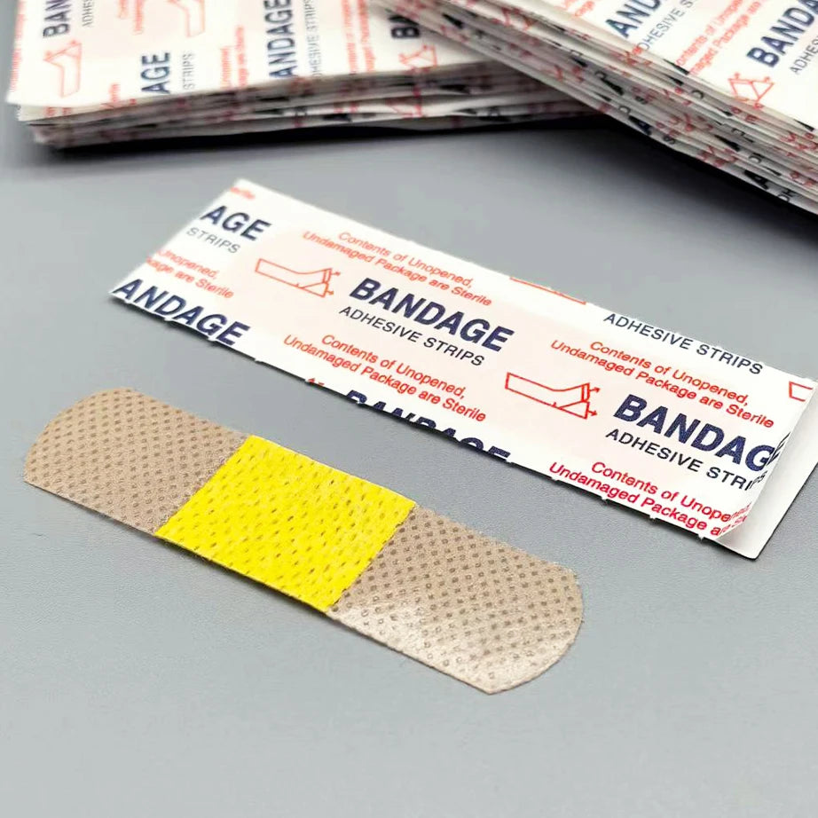50/100Pcs Waterproof Breathable Cushion Adhesive Plaster Wound Hemostasis Sticker Band First Aid Medical Gauze Bandage band,…
