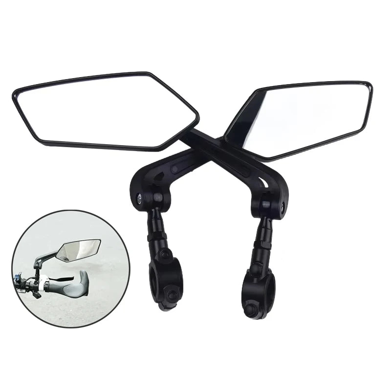 1/2PCS Bicycle Rearview Mirror 360 Degree Adjustable Rotatable Universal Cycling Handlebar Rear View Mirrors for MTB Road Bi…