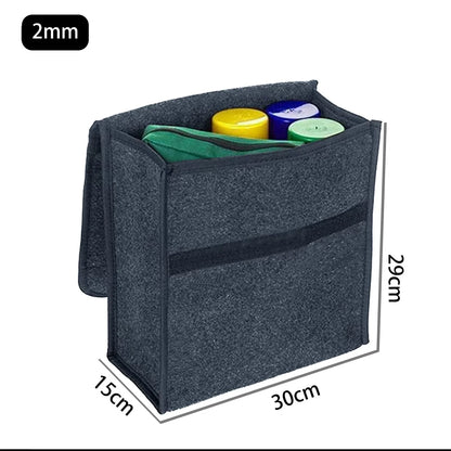 1PC Dark Gray Car Felt Storage Box Car Storage Bag Enlarged and Thickened Soft Felt Storage Box Household Storage Box - imag…