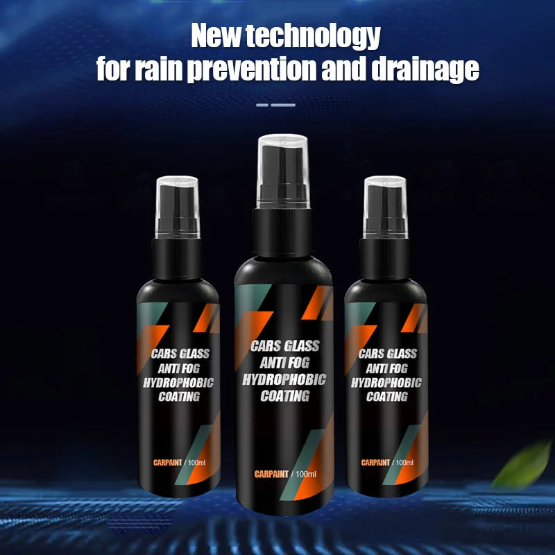 Car Glass Anti-rain Water Spray Repellent Nano Coating Hydrophobic Waterproof Agent Oil Film Removing Auto Glass Film Agent…