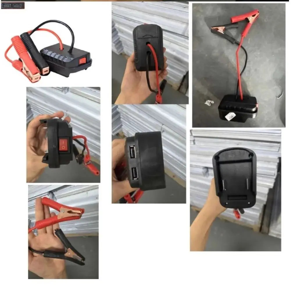 Car Lithium Battery Converter Charger Clip Auto Igniter Jump Starter For Makita Booster Cable Adapter Emergency Power DIY To…