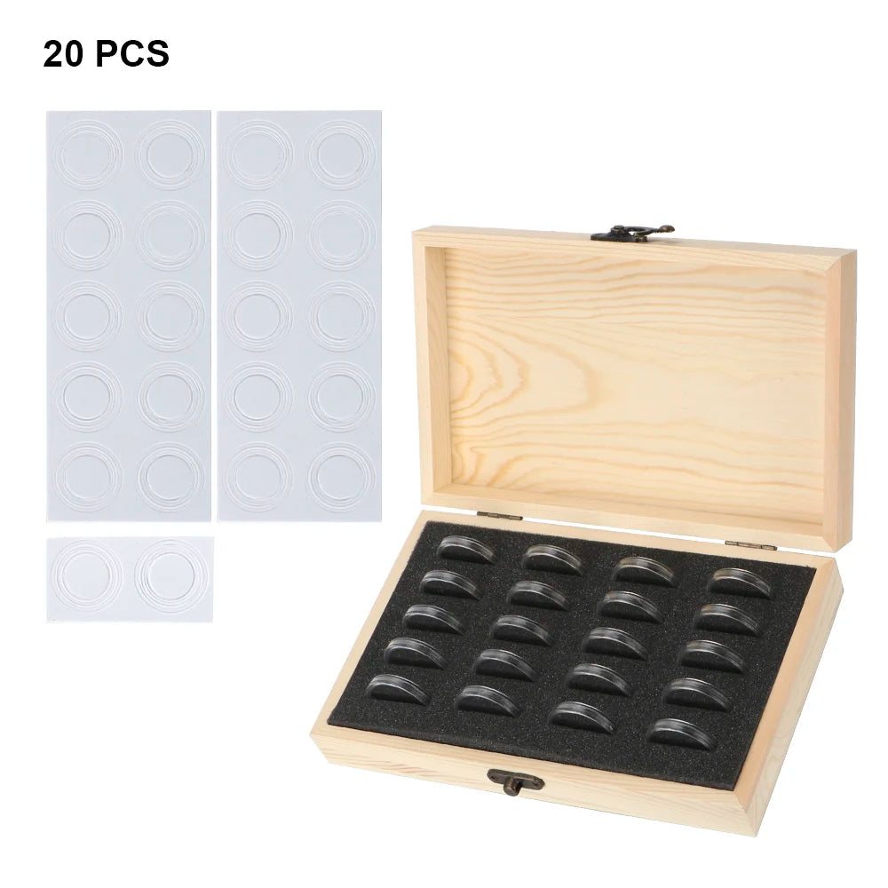 HILIFE Coin Storage Box With Adjustment Pad 20/30/50/100PCS Adjustable Wooden Commemorative Coin Collection Case Holder Caps…