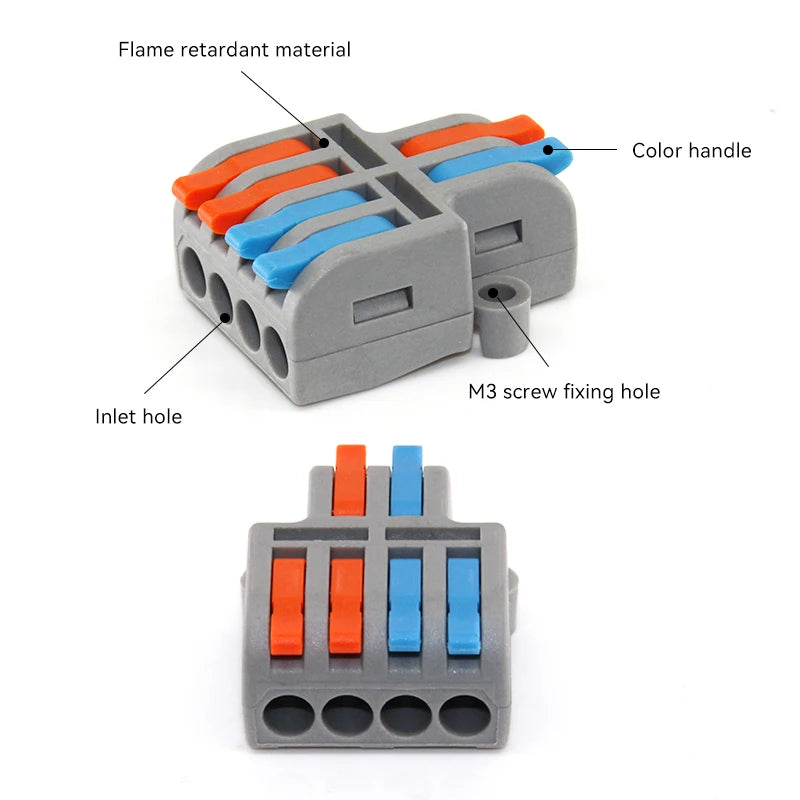 10/30/50 PCS Mini Fast Wiring Cable Connectors Universal Compact Splitter Electrical Conductors Push-in Home Terminal Block…