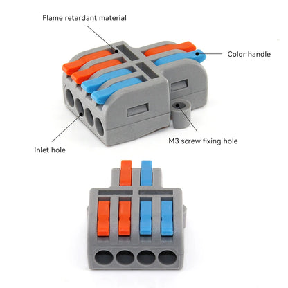10/30/50 PCS Mini Fast Wiring Cable Connectors Universal Compact Splitter Electrical Conductors Push-in Home Terminal Block…