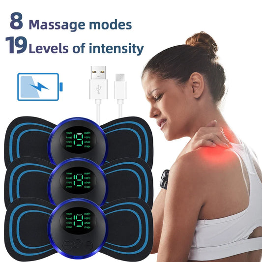 Electric Neck Massager EMS Muscle Massage Stimulator Low Frequency Instrument Back Cervical Calf Patches Pain Joints Mini De…