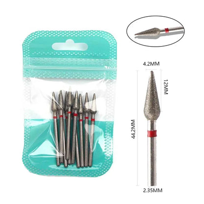10pcs Diamond Milling Cutter Nail Drill Bits Set For Manicure Accessory Pedicure Eletric Machine Nail Bit Brush Burr Tools -…