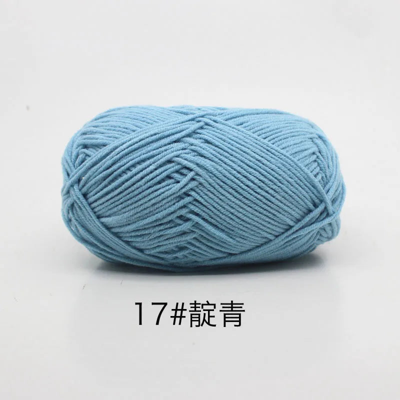 40-50g/Set 4ply Milk Cotton(80%) Knitting Yarn Needlework Dyed Lanas For Crochet Craft Sweater Hat Dolls At Low Price - imag…