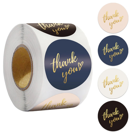 50-500pcs 1inch Blue Thank You Stickers For Envelope Sealing Labels Stationery Supplies Handmade Wedding Gift Decoration Sti…