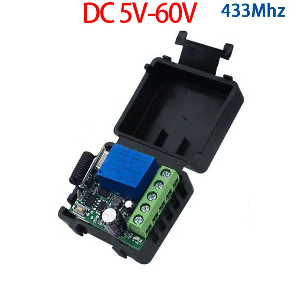 10A Relay Receiver Mini Module Remote Control f 433Mhz Universal Gate Remote Control Switch DC 12V or Gate LED Garage Door -…