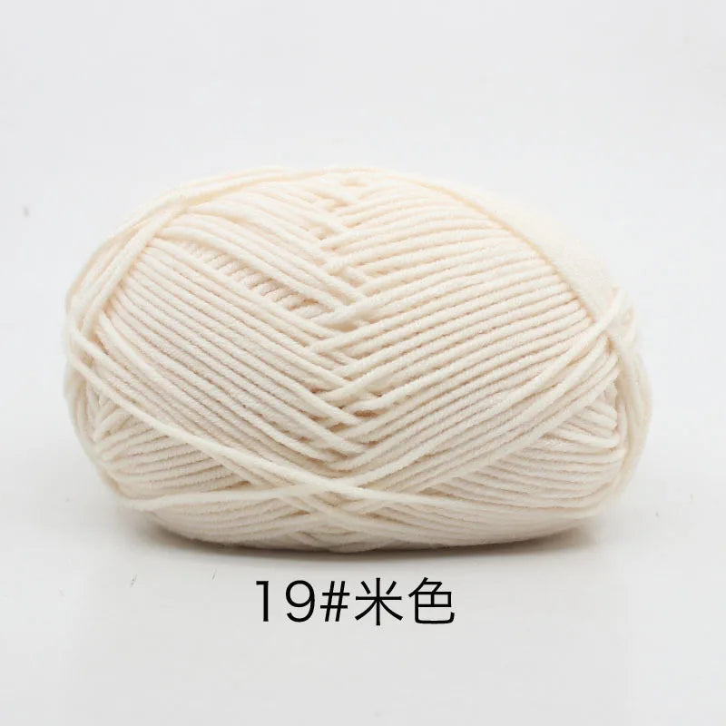 40-50g/Set 4ply Milk Cotton(80%) Knitting Yarn Needlework Dyed Lanas For Crochet Craft Sweater Hat Dolls At Low Price - imag…