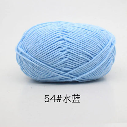40-50g/Set 4ply Milk Cotton(80%) Knitting Yarn Needlework Dyed Lanas For Crochet Craft Sweater Hat Dolls At Low Price - imag…