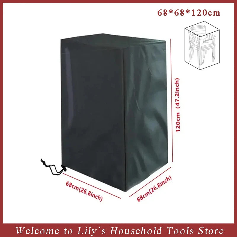 Stacked Chair Dust Cover Outdoor Garden Patio Furniture Protector Cover Waterproof Dustproof Chaircover Rain Cover Chair Sof…