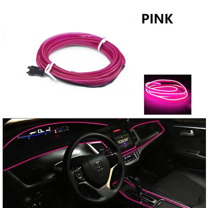 Car Interior Decorative Lamps Strips Atmosphere Lamp Cold Light Decorative Dashboard Console Auto LED Ambient Lights 1/2/3/4…