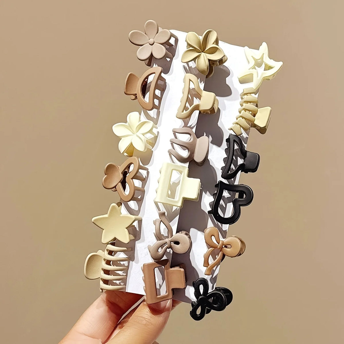5/10/20/30pcs Beige Mixed Pack Small Clips, Cute Girl Accessories - Perfect for Daily Use, Special Occasions, or Travel Gift…