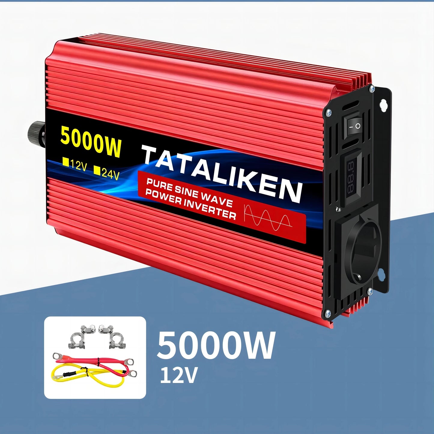 Inverter Pure Sine Wave 2500W/3500W/4500W/5000WDC 12V/24V to AC 220V 230V Voltage Transfer Converter Charging Adapter EU Soc…