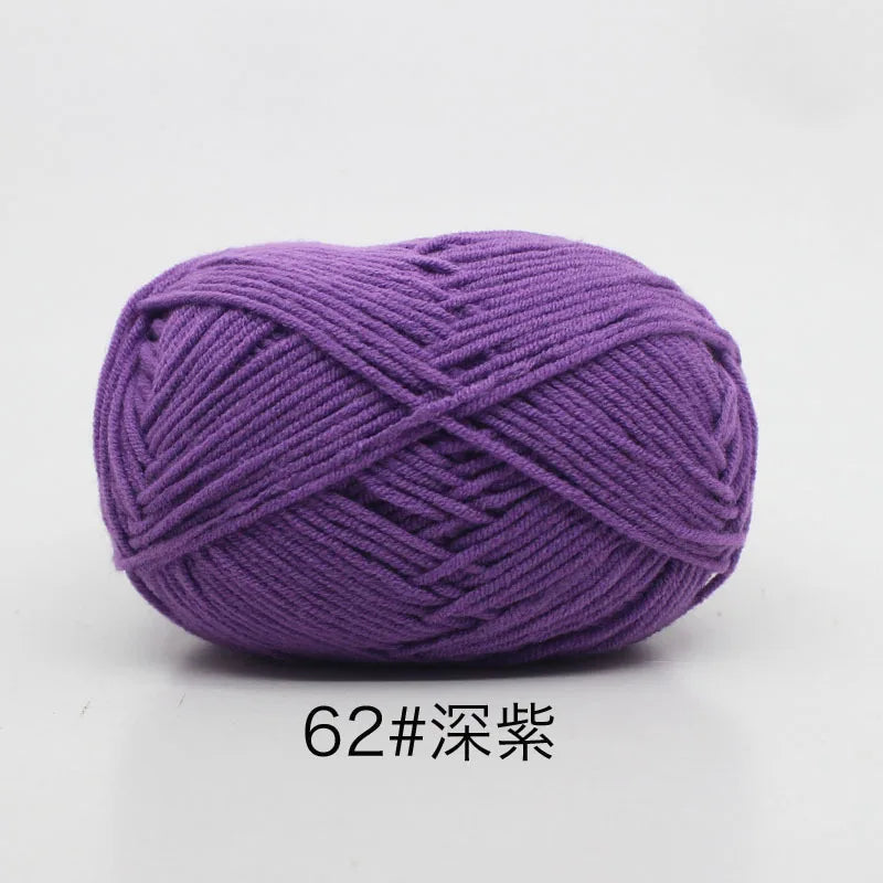 40-50g/Set 4ply Milk Cotton(80%) Knitting Yarn Needlework Dyed Lanas For Crochet Craft Sweater Hat Dolls At Low Price - imag…