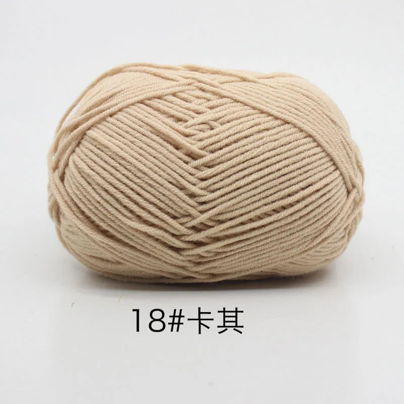 40-50g/Set 4ply Milk Cotton(80%) Knitting Yarn Needlework Dyed Lanas For Crochet Craft Sweater Hat Dolls At Low Price - imag…