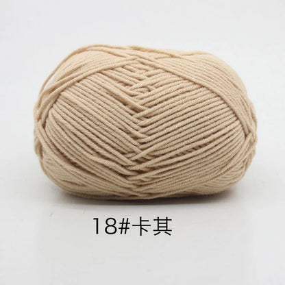 40-50g/Set 4ply Milk Cotton(80%) Knitting Yarn Needlework Dyed Lanas For Crochet Craft Sweater Hat Dolls At Low Price - imag…