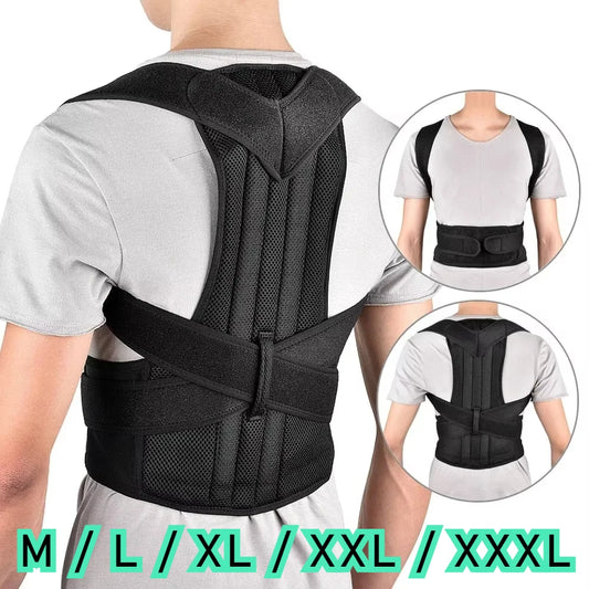 Reinforced Belt Lumbar Column Posture Corrector Vest Adjustable Back Support Strap Shoulder Spine Brace Neck Stretcher Train…