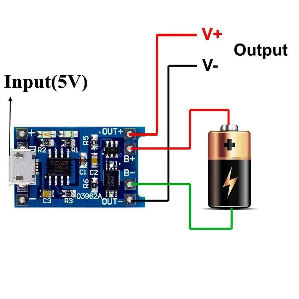 2/5PCS 5V 1A Micro/Type-c/Mini 18650 TP4056 Lithium Battery Charger Module Charging Board With Protection Dual Functions Li-…
