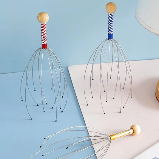 Relax Octopus Head Massager Stainless Steel Engraved Head Relaxer Brain Massage Claw Scalp Scratcher Itch Reliever Random Co…