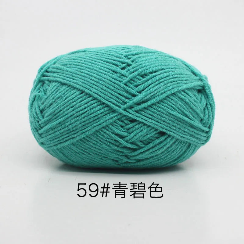40-50g/Set 4ply Milk Cotton(80%) Knitting Yarn Needlework Dyed Lanas For Crochet Craft Sweater Hat Dolls At Low Price - imag…