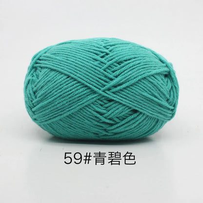 40-50g/Set 4ply Milk Cotton(80%) Knitting Yarn Needlework Dyed Lanas For Crochet Craft Sweater Hat Dolls At Low Price - imag…