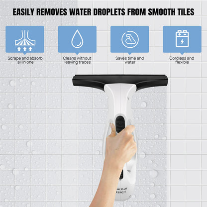 Cordless Window Vac with 2000pa, Efficiently Streak-Free Cleaning, Running Time: 50-60 Min, 3.8V Electric Window Vacuum Clea…