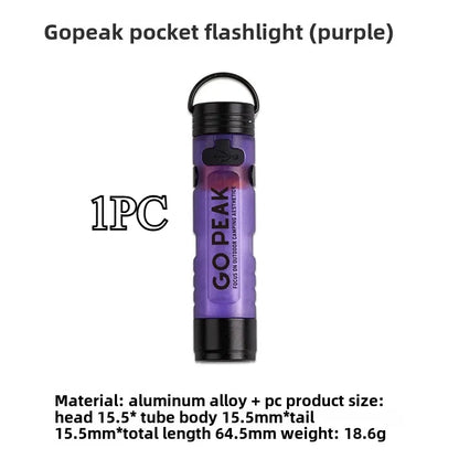 GOPEAK Pocket Mini Flashlight Outdoor Key Clip Cap Ambient Led Long Endurance Disaster Relief Emergency 5050 Small Light - i…
