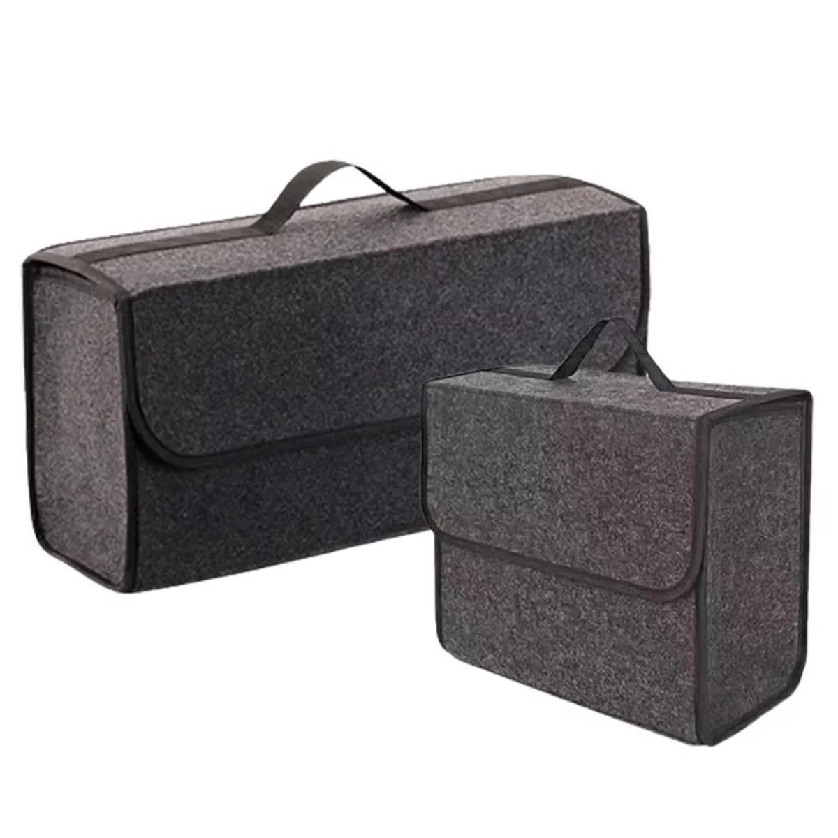 1PC Dark Gray Car Felt Storage Box Car Storage Bag Enlarged and Thickened Soft Felt Storage Box Household Storage Box - imag…