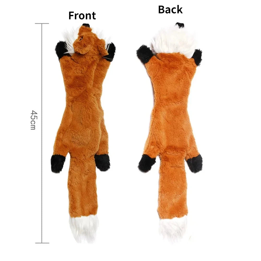 Funny Simulated Animal No Stuffing Dog Toy with Squeakers Durable Stuffingless Plush Squeaky Dog Chew Toy Crinkle Pet Squeak…