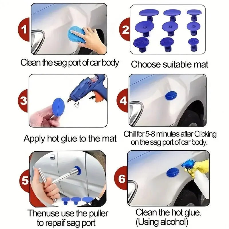 Car Dent Repair Tool Auto Body Part Mechanical Sheet Metal Paintless Dent Removal Puller Kit Hand Tools Kit Set - image 5