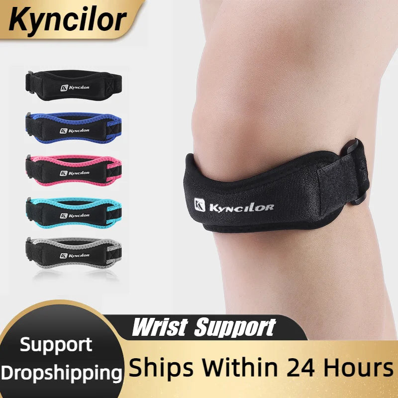 1 Piece Knee Patellar Tendon Knee Support Strape Brace Adjustable Shock Absorption Compression Knee Pad Sleeve for Basketbal…