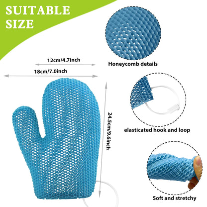 Exfoliating shower glove with colorful honeycomb weave and TPU high elasticity antibacterial material - gentle, safe and dur…