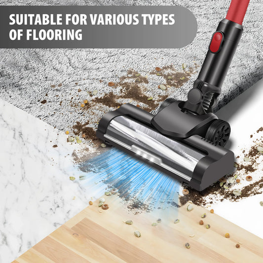 Cordless Stick Vacuum Cleaner,17000PA Cordless Vacuum Cleaner 8 in 1,Handheld Stick Vacuum with LED Light,3000mAh Battery -…