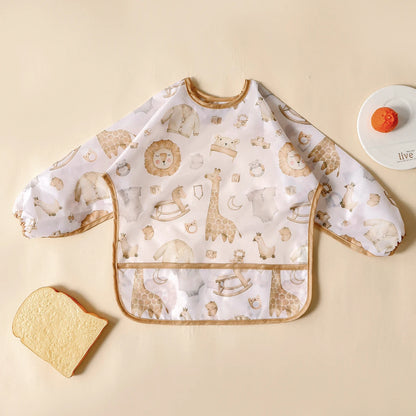 Elinfant 1PC Long Sleeve Bibs, Waterproof Feeding Bibs,Washable Burp Cloth,Coveralls Bibs,Easy To Clean,Wash-Free Eating Bib…
