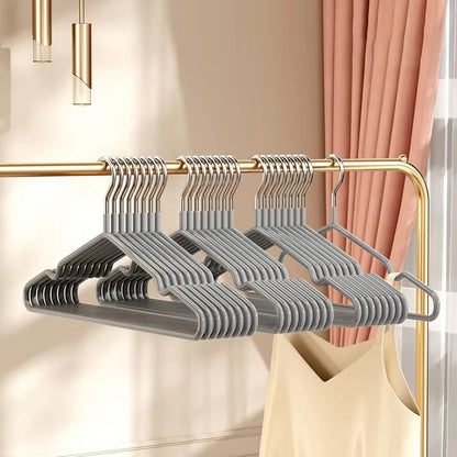 10pcs- Metal Traceless No-slip Clothes Hangers, Durable Strong Clothes Racks, Household Space Saver For Organization Of Bedr…