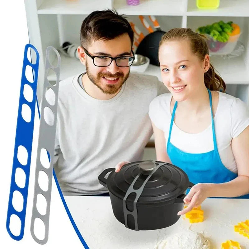 54cm Reusable Lid Strap Silicone Elastic Band Universal Pot Lid Holder for Lunch Box Strap Elastic Band Outdoor Tableware To…