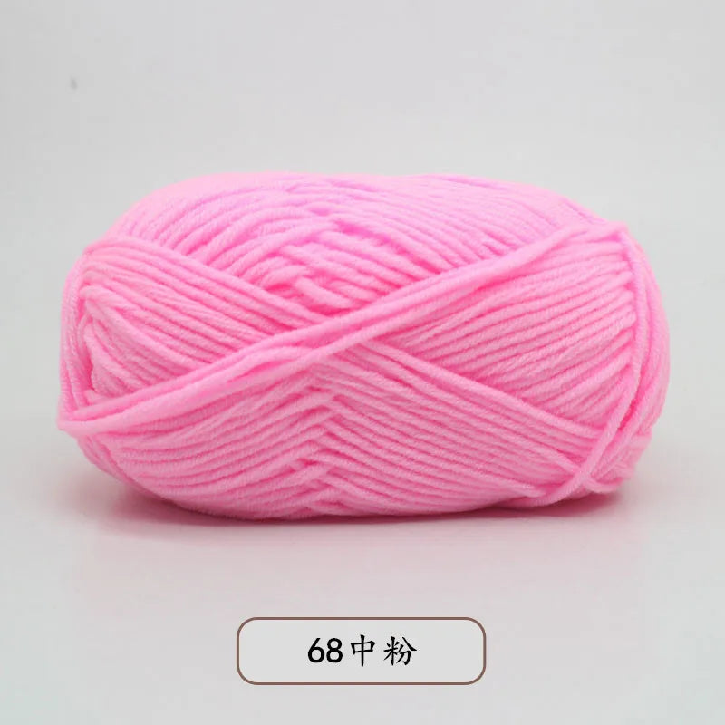 40-50g/Set 4ply Milk Cotton(80%) Knitting Yarn Needlework Dyed Lanas For Crochet Craft Sweater Hat Dolls At Low Price - imag…