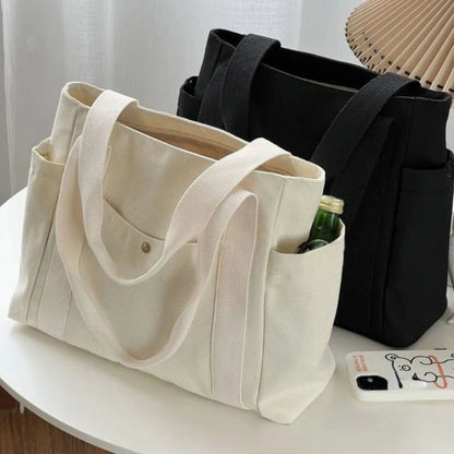 Large Capacity Canvas Tote Bags for Work Commuting Carrying Bag College Style Student Outfit Book Shoulder Bag Shopping Bag…