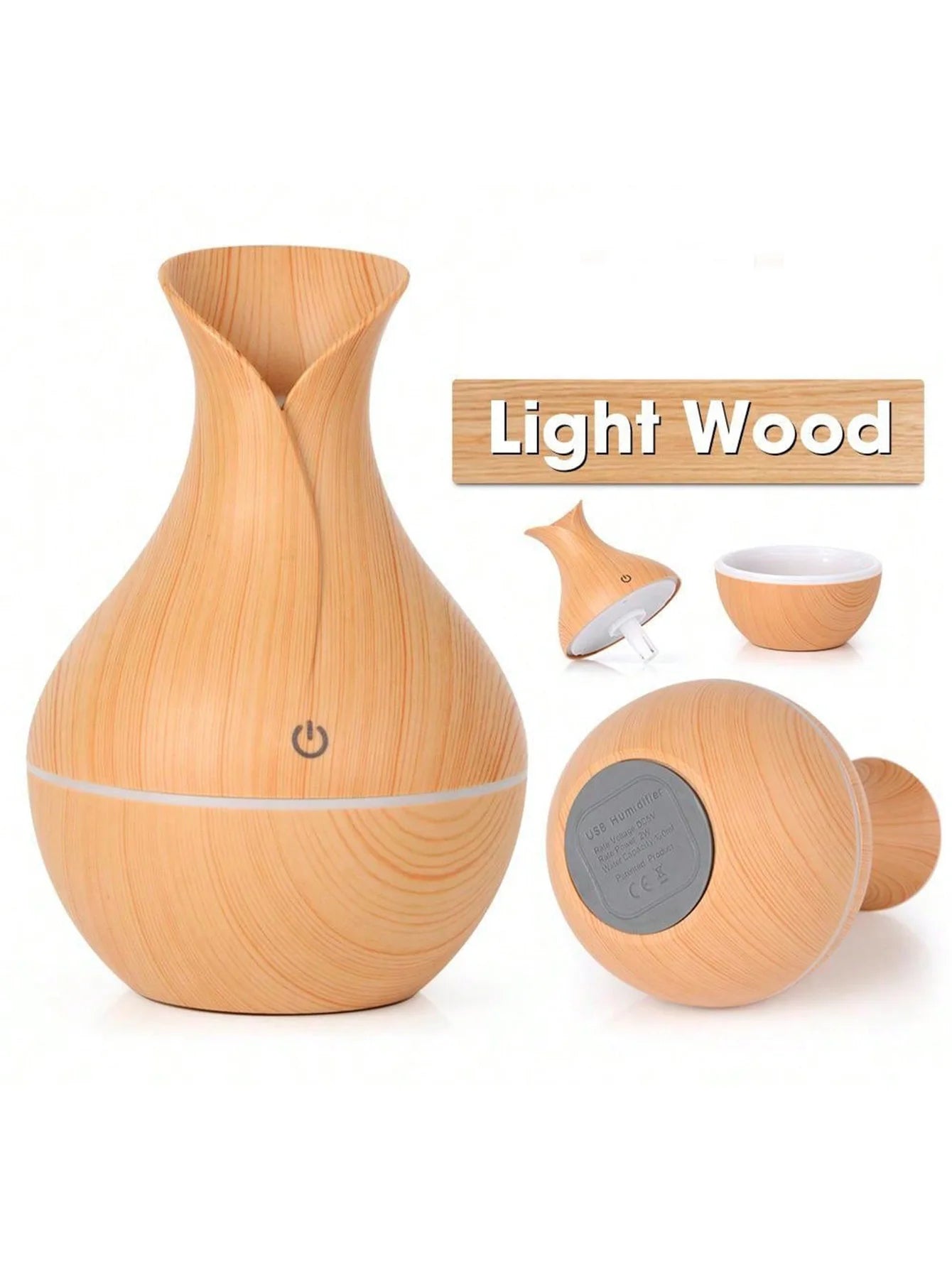 200ml Air Humidifier Essential Oil Diffuser USB Mist Maker Mini Humidificador with Colorful Light for home office car - imag…