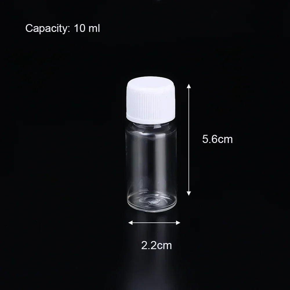 1/10Pcs Refillable Bottles 10ml 20ml 30ml 50ml 80ml 100ml Plastic PET Clear Empty Seal Bottles Sample Containers with Screw…